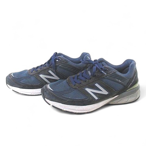 【中古】ニューバランス NEW BALANCE スニーカー M990NV5 USA製 990V5 紺 ネイビー 紺系 27.0cm メンズ
