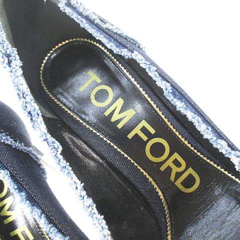 中古】トムフォード TOM FORD ディップ・ダイ・デニム・パンプス