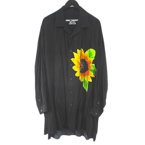 【中古】ヨウジヤマモトプールオム YOHJI YAMAMOTO POUR HOMME 96SS復刻 REPLICA 花と少年 長袖 ロングシャツ 2 黒