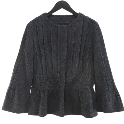 【中古】フィロソフィーディアルベルタフェレッティ セットアップ スカートスーツ 42 ダークグレー 無地 花 モチーフ