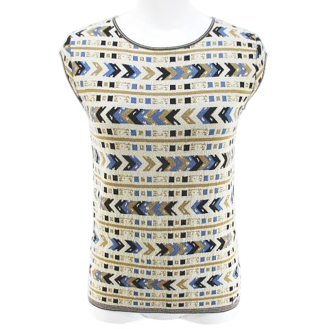 【中古】シャネル CHANEL 04A P24592V01707 M2770 ノースリ ニット セーター ベスト カシミヤ 絹 シルク 36 ベージュ