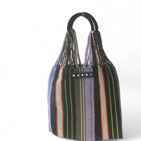 【中古】マルニ MARNI フラワー カフェ FLOWER CAFE ハンモックバッグ パープル  レディース