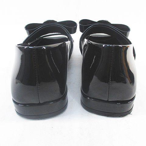 【中古】ジャンニヴェルサーチ ヴェルサーチェ GIANNI VERSACE ジャンニ リボン バレリーナフラットシューズ 36 黒 中古】ジャンニヴェルサーチ ヴェルサーチェ GIANNI VERSACE ジャンニ