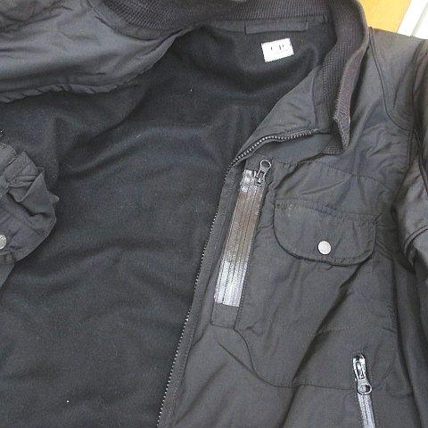 【中古】シーピーカンパニー C.P.COMPANY ジャケット 50 黒系 ブラック ジップアップ ポケット 毛 ウール 無地 メンズ