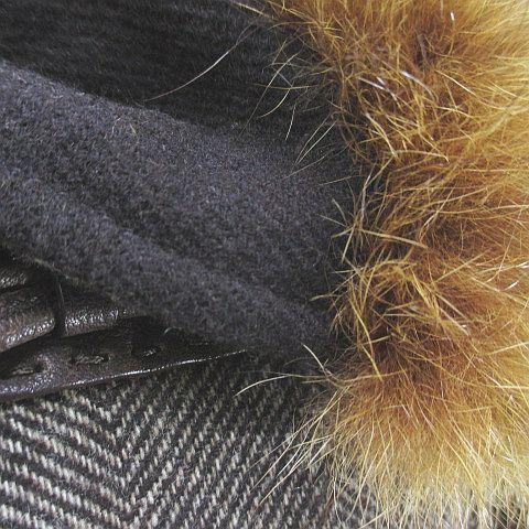 【中古】エルマノシェルビーノ ERMANNO SCERVINO ヘリンボーン柄 ロングコート ファー 40 茶 ブラウン イタリア製 毛 中古】エルマノシェルビーノ ERMANNO SCERVINO ヘリンボーン柄 ロング