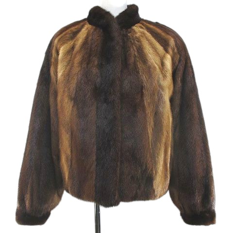 【中古】サガミンク SAGA MINK SELECTED サガファー 毛皮 ミンクファー コート ショート 11 ブラウン クリップホック