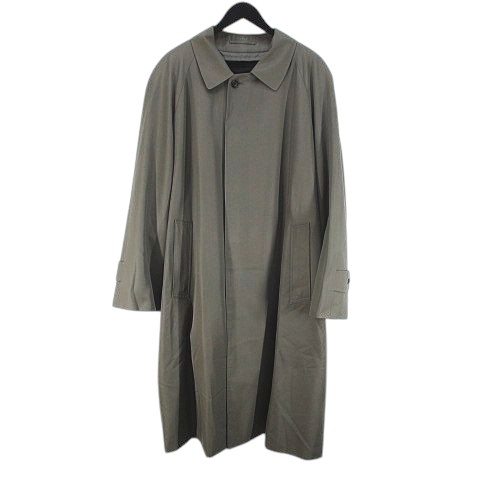 【中古】バーバリー ロンドン BBB55-566-78 / BBB5 ステンカラーコート ロング 94-175-6 カーキ 無地 比翼 ライナー付
