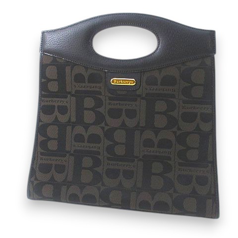 【中古】バーバリーズ Burberrys トートバッグ 総ロゴ B柄 ブラウン 茶系 キャンバス地 イタリア製 レディース