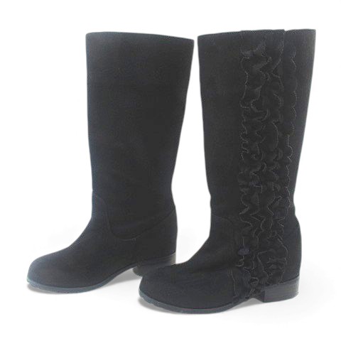 中古】ピンクハウス PINK HOUSE ロングブーツ フェイクレザーフリル