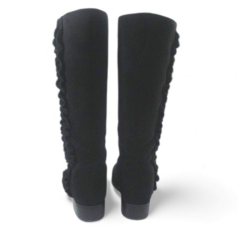 中古】ピンクハウス PINK HOUSE ロングブーツ フェイクレザーフリル