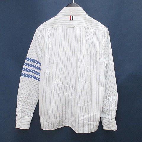 中古】トムブラウン THOM BROWNE ストライプ柄 長袖 シャツ ボタン