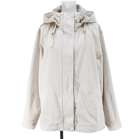 【中古】23区 オンワード樫山 マウンテンパーカー ジャケット 40 ライトベージュ 無地 ジップアップ レディース