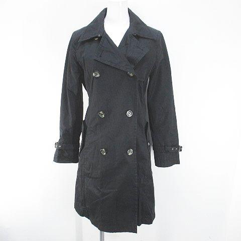 【中古】マックスマーラ ウィークエンドライン MAX MARA WEEKEND LINE トレンチコート ロング丈 38 ブラック ベルト