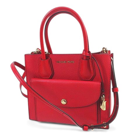 【中古】マイケルコース MICHAEL KORS トートバッグ ハンド ショルダー 2WAY レッド 赤  レザー レディース