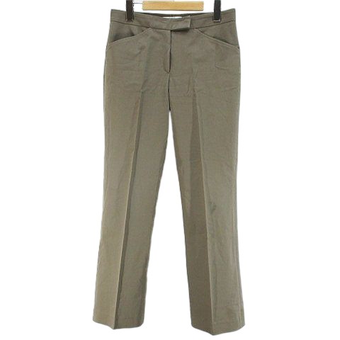 【中古】ブルネロクチネリ グネックスフォー GUNEX FOR ロング丈 パンツ 40 茶系 カーキブラウン 無地 ジップフライ