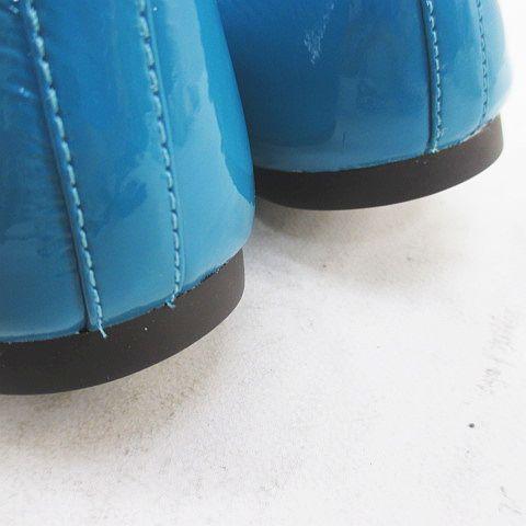 【中古】コールハーン COLE HAAN TALI MODERN BOW BLLT バレエシューズ リボン 7.5B ブルー エナメル レディース