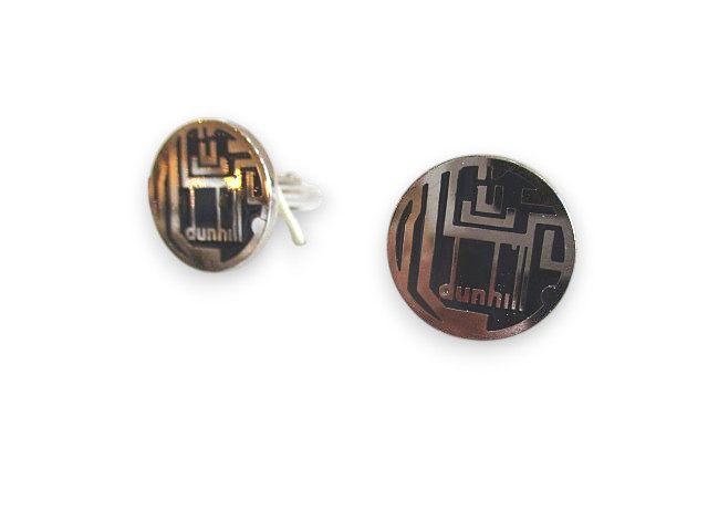 【中古】ダンヒル dunhill ラウンド ロゴ カフス カフリンクス シルバー925 12.1g メンズ