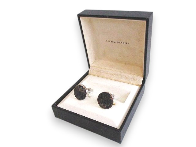 【中古】ダンヒル dunhill ラウンド ロゴ カフス カフリンクス シルバー925 12.1g メンズ