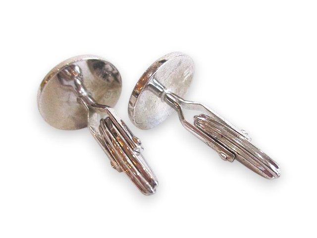 【中古】ダンヒル dunhill ラウンド ロゴ カフス カフリンクス シルバー925 12.1g メンズ