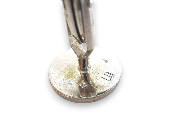 【中古】ダンヒル dunhill ラウンド ロゴ カフス カフリンクス シルバー925 12.1g メンズ