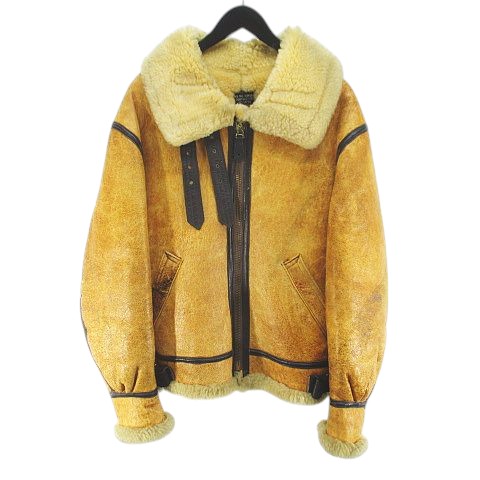 【中古】アヴィレックス AVIREX B-3 AC-17755 ムートン フライトジャケット 38 オレンジ系 ジップアップ USA製 メンズ