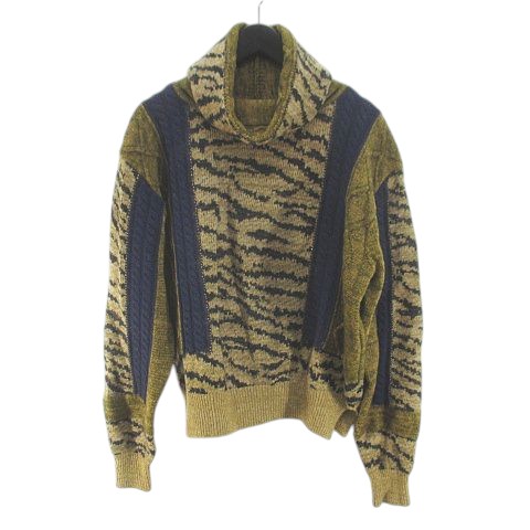 【中古】トーガ プルラ TOGA PULLA タイガージャガード編みニット ニット セーター オフタートル 36 茶系 ブラウン