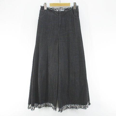 【中古】アイレネ IRENE デニムパンツ ジーンズ ワイドパンツ 18S88005 ロング丈 ジップフライ 34 灰系 グレー 日本製
