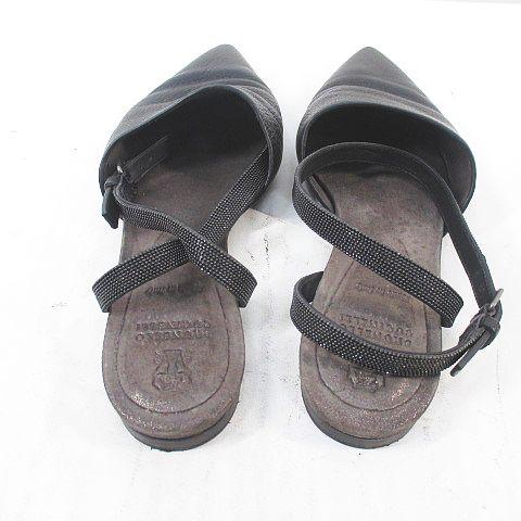 ブルネロクチネリ モニーレ サンダル ストラップ トング ブラック 中古】ブルネロクチネリ BRUNELLO CUCINELLI モニーレストラップ