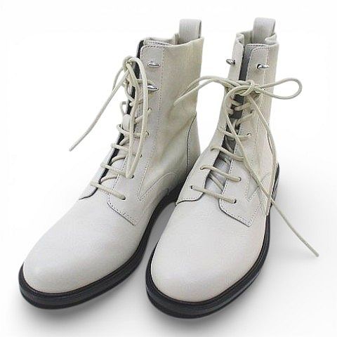【中古】ラグ&amp;ボーン RAG&amp;BONE ショートブーツ レースアップ 36 アイボリー レザー レディース