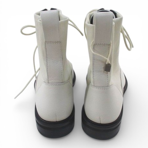 【中古】ラグ&amp;ボーン RAG&amp;BONE ショートブーツ レースアップ 36 アイボリー レザー レディース_3
