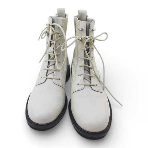 【中古】ラグ&amp;ボーン RAG&amp;BONE ショートブーツ レースアップ 36 アイボリー レザー レディース_4