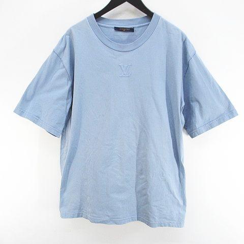 【中古】ルイヴィトン LOUIS VUITTON RM232Q DT3 HNY55W エンボスドLV 半袖 Tシャツ カットソー 水色 ライトブルー