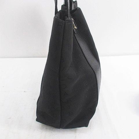 【中古】ブルガリ BVLGARI LAEUEG トートバッグ ロゴマニア シルバー金具 ブラック 黒系 キャンバス_2