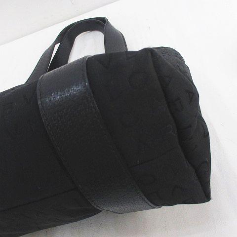 【中古】ブルガリ BVLGARI LAEUEG トートバッグ ロゴマニア シルバー金具 ブラック 黒系 キャンバス_5