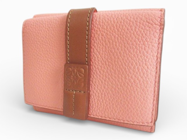 LOEWE　ロエベ　三つ折り財布　トライフォールド　ウォレット　ピンク×オレンジ LOEWE ロエベ 財布 ピンク 三つ折り ロエベ 三つ折り財布 トライ