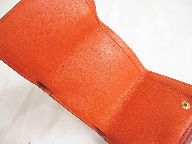 【中古】ロエベ LOEWE トライフォールド コンパクトウォレット ピンク レザー 三つ折り財布 レディース_5