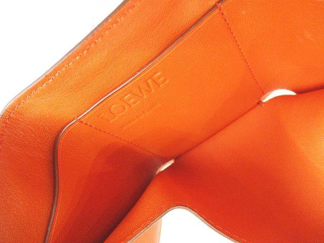 【中古】ロエベ LOEWE トライフォールド コンパクトウォレット ピンク レザー 三つ折り財布 レディース_6