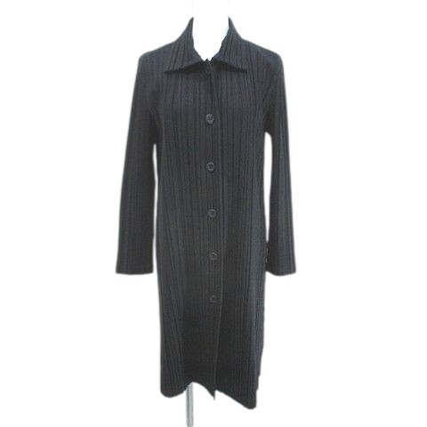 【中古】プリーツプリーズ PLEATS PLEASE イッセイミヤケ ISSEY MIYAKE PP13-JA642 ミドル丈 プリーツコート 薄手 3