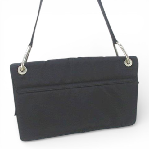 【中古】プラダ PRADA ショルダーバッグ シルバー金具 ブラック 黒系 イタリア製 レディース_3