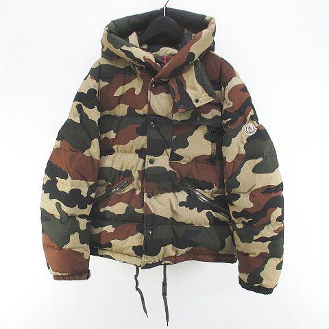 【中古】モンクレール MONCLER リオラン LIORAN B20914195205 57967 迷彩柄 カモフラ ダウンジャケット 茶系