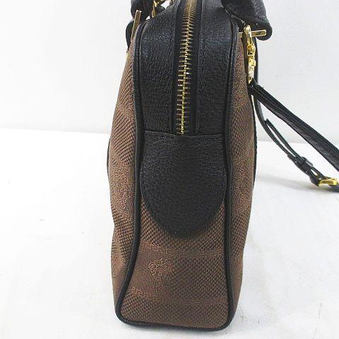 【中古】ヴェルサーチ ヴェルサーチェ VERSACE ハンドバッグ ショルダー 2WAY ジャガード織り スタッズ ブラウン_3