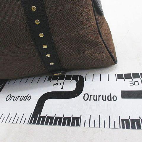 【中古】ヴェルサーチ ヴェルサーチェ VERSACE ハンドバッグ ショルダー 2WAY ジャガード織り スタッズ ブラウン_5