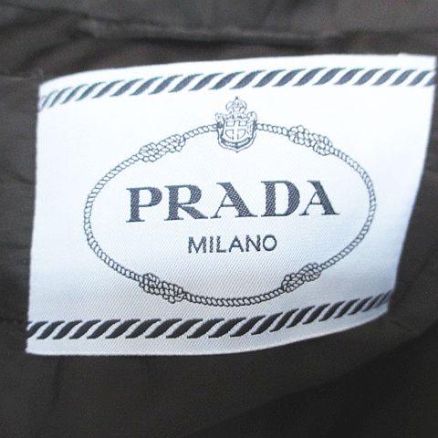 【中古】プラダ PRADA 2023 dna99s s231 1wq8 RE-NYLON ジャケット コート 中綿 ミドル丈 中綿 比翼 42 黒系 ブラック_2