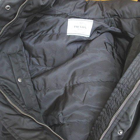 【中古】プラダ PRADA 2023 dna99s s231 1wq8 RE-NYLON ジャケット コート 中綿 ミドル丈 中綿 比翼 42 黒系 ブラック_5