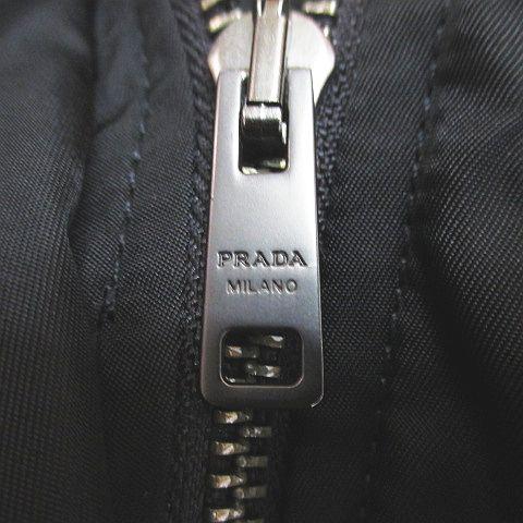 【中古】プラダ PRADA 2023 dna99s s231 1wq8 RE-NYLON ジャケット コート 中綿 ミドル丈 中綿 比翼 42 黒系 ブラック_6