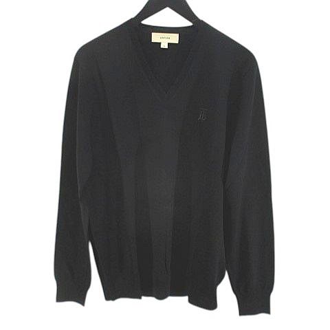 【中古】バーバリー BURBERRY ユニフォーム UNIFORM CNSHAYIN2801SHA 長袖 ニット セーター Vネック M 黒系 ブラック