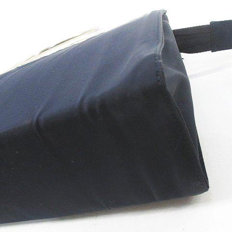 【中古】プラダ PRADA B7002 ハンドバッグ メタルハンドル 三角プレート テスートナイロン ネイビー 紺系_5