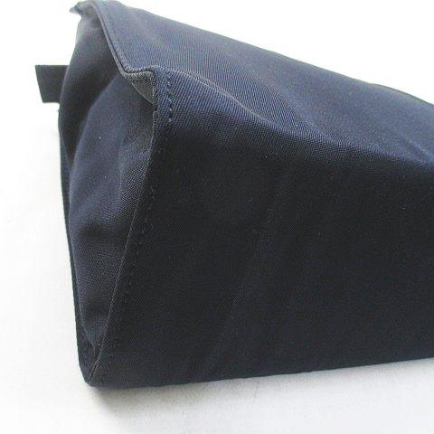 【中古】プラダ PRADA B7002 ハンドバッグ メタルハンドル 三角プレート テスートナイロン ネイビー 紺系_6