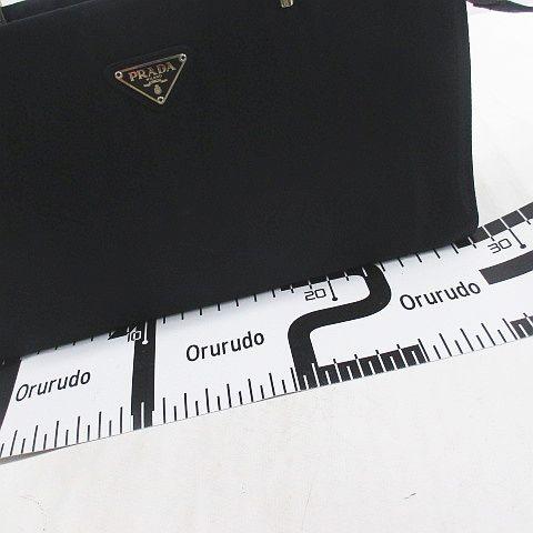 【中古】プラダ PRADA B7002 ハンドバッグ メタルハンドル 三角プレート テスートナイロン ネイビー 紺系_7