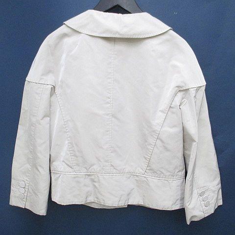 【中古】ルイヴィトン LOUIS VUITTON ジャケット 薄手 絹 シルク 38 白系 ホワイト フランス製 ステッチ スナップボタン 裏地 レディース_1